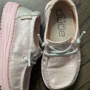 Hey Dude Kids Pink Glitter Slip On Moccasins